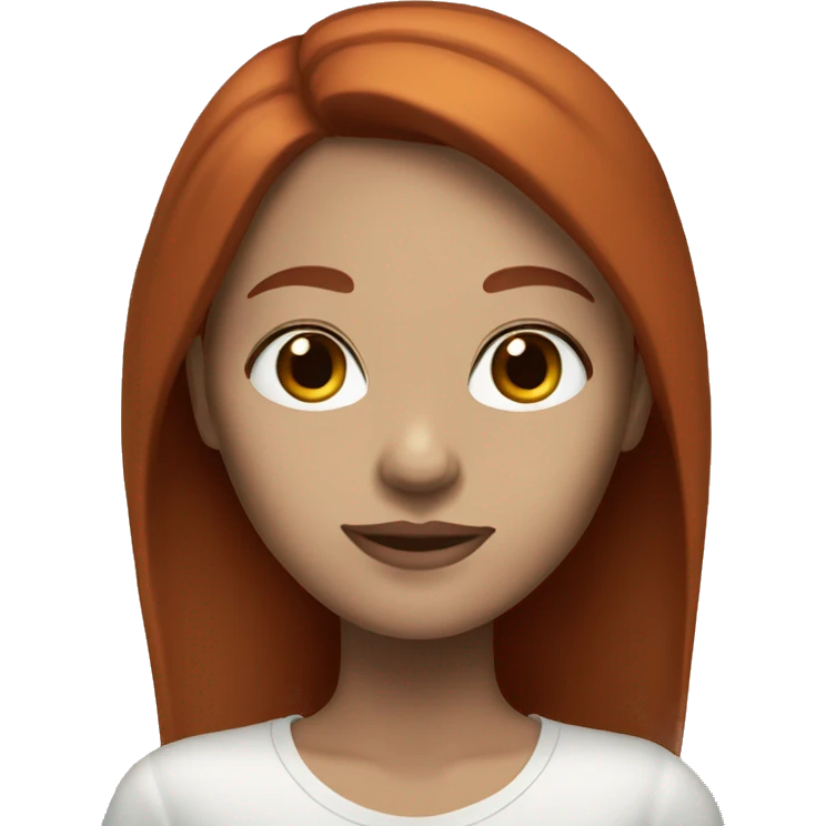 Red hair brown eyes long straight hair white skin woman emoji