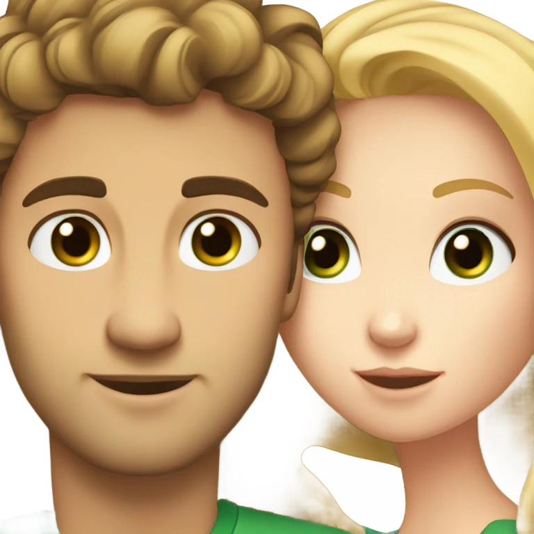 Brown hair bf with Hazel eyes  and blonde hair gf with green eyes  emoji