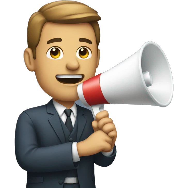 man with loudspeaker in hand emoji