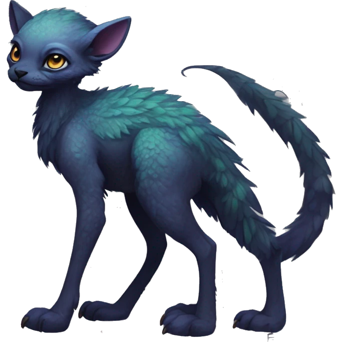  Cute Edgy Realistic Rare Fantasy eldritch Slim Vernid-Trico-Melprin-species by LiLaiRa, by Falvie, full body emoji
