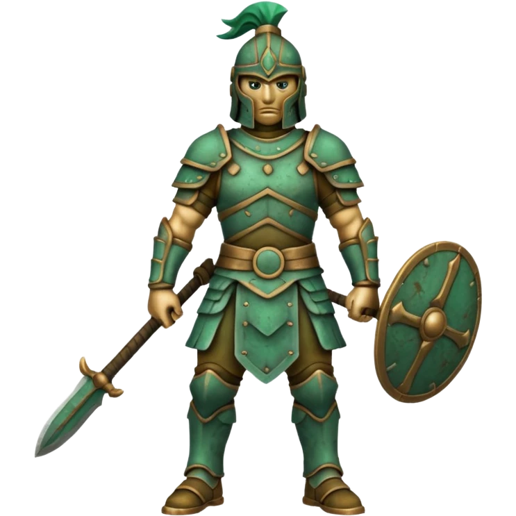 Bronze warrior figure,Museum Statues. emoji