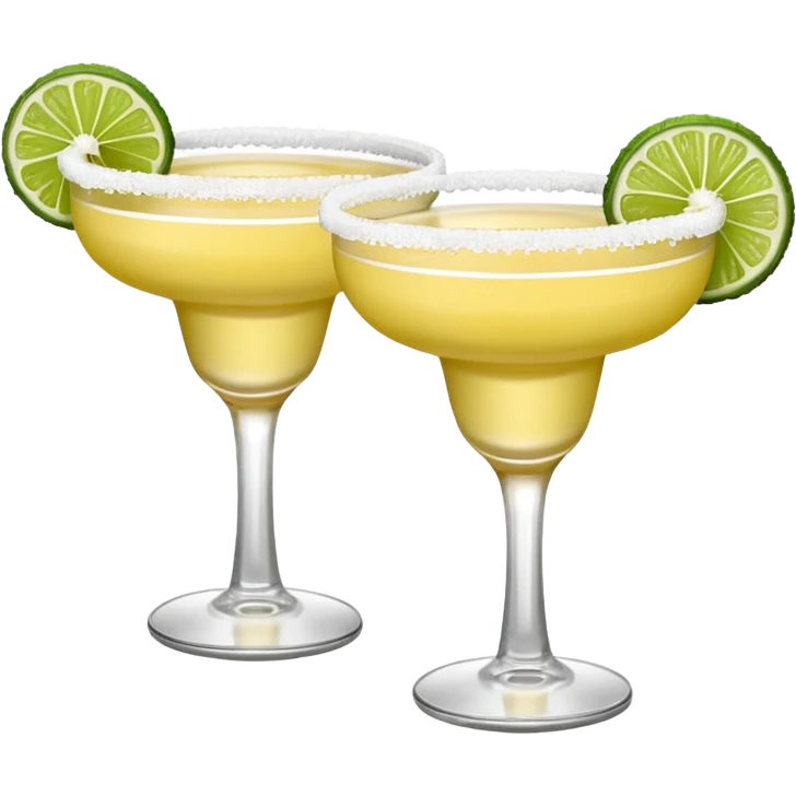 2 margaritas. one normal and one spicy. NO ICE - normal margarita glass with salt on the rim. one should be just with the margarita and the salt. the spicy one should have a small red pepper showing  on top emoji