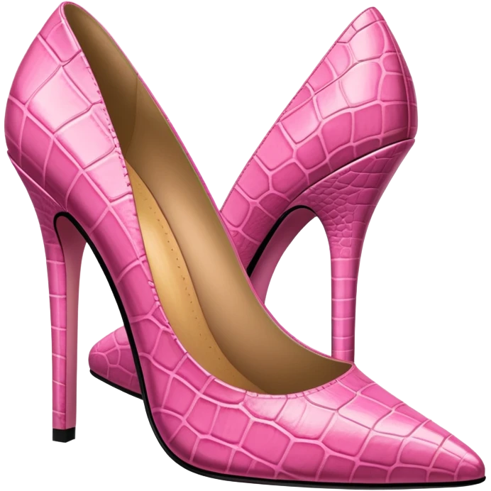 super realistic pink crocodile leather stilettos emoji