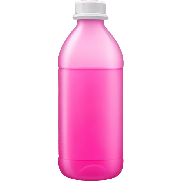 plastic bottle with crystaline pink liquid emoji