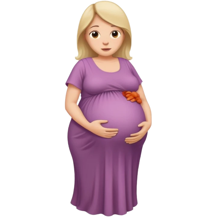 very heavily pregnant overdue woman with very large belly  emoji