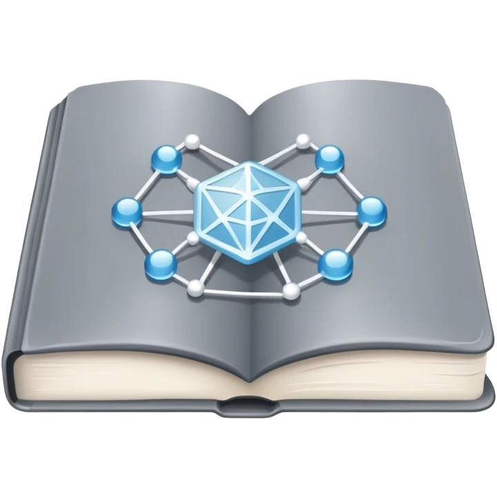 magical grey book of networking with a web emoji