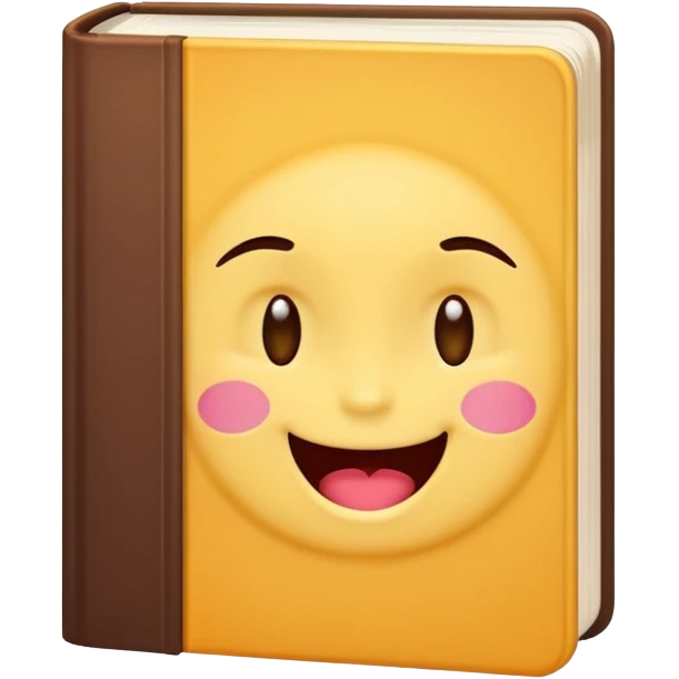cute book with a winking face emoji