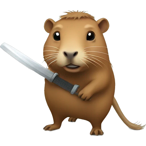 Capybara with blade emoji