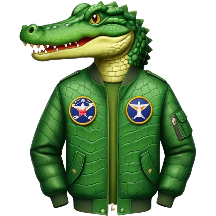 a crocodile and a bomber combined emoji
