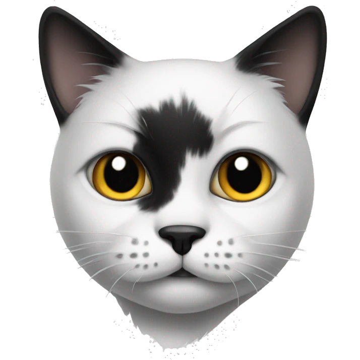 White cat with black patches  emoji