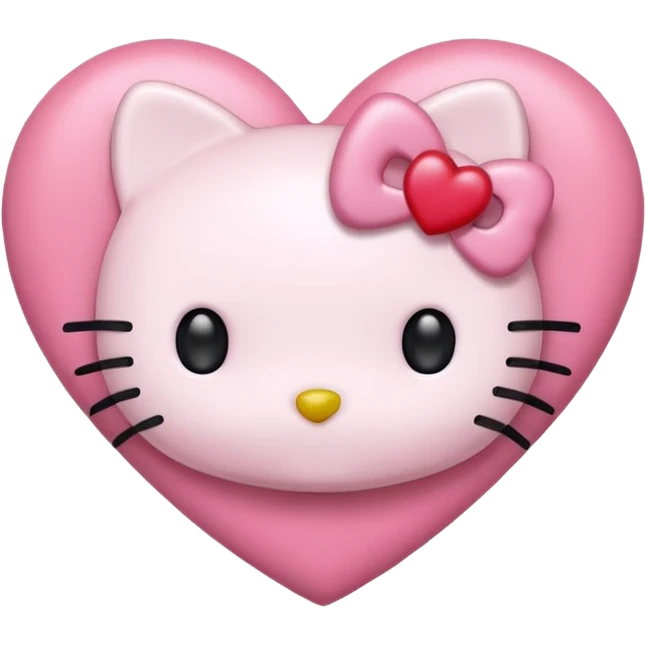 hello kitty heart`no mouth emoji