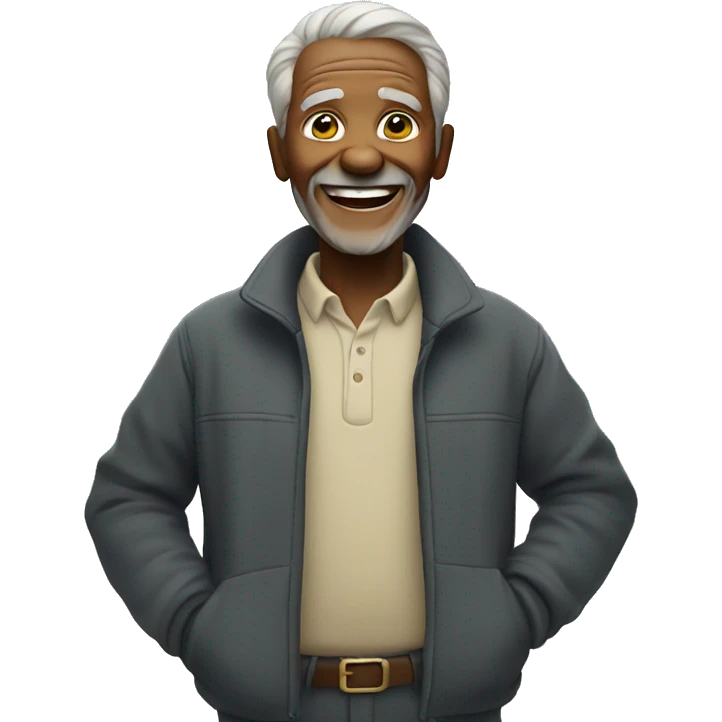 smiling old man outdoors emoji