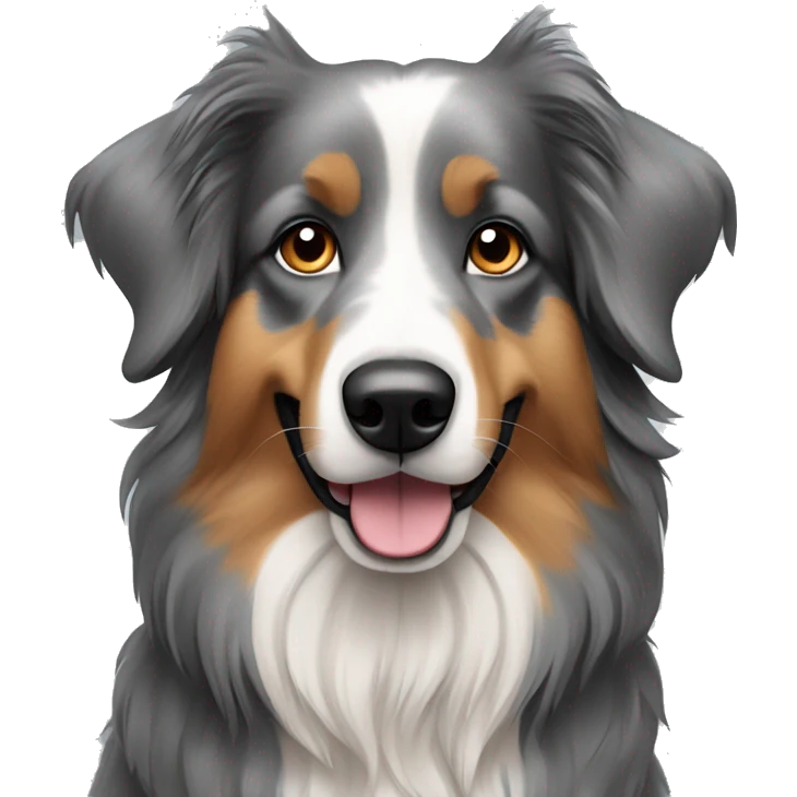 a long haired gray dog, english shepherd emoji