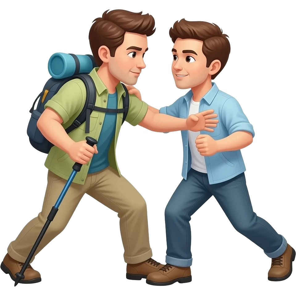 Can it be me hitting someone with a trekking pole emoji