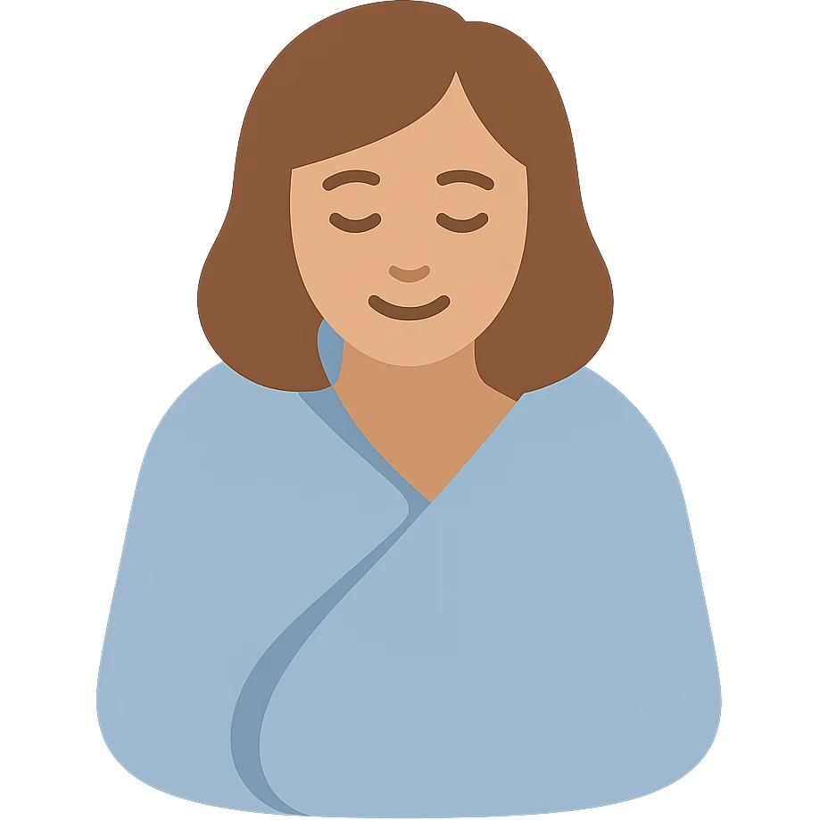 woman with blanket emoji