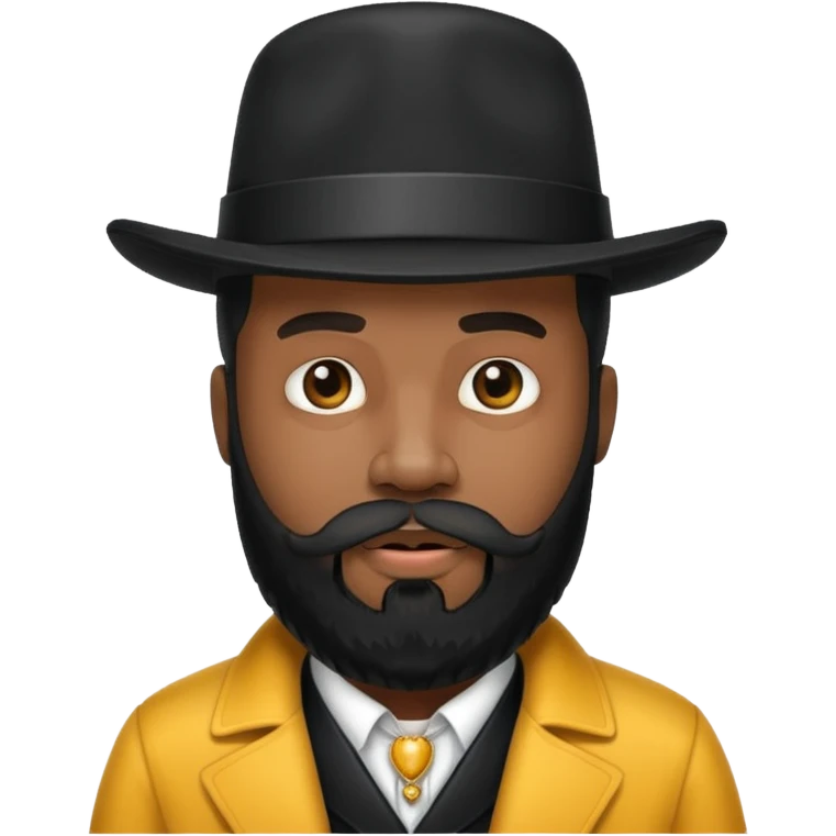A black pimp with a full beard emoji