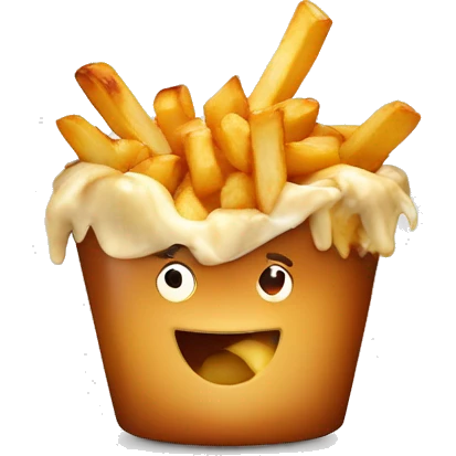 Poutine qui mange une poutine emoji
