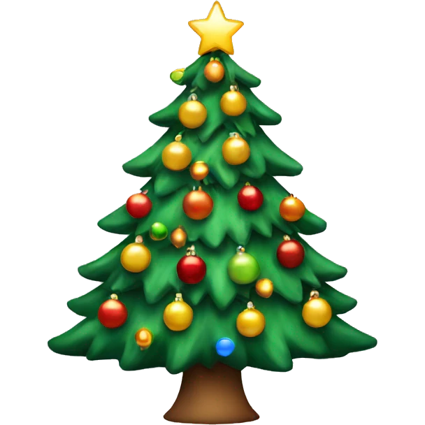 Christmas tree with lights and decorations  emoji