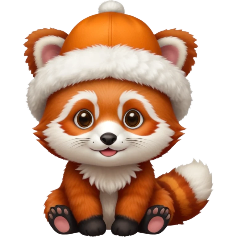 baby Red panda wearing hat emoji