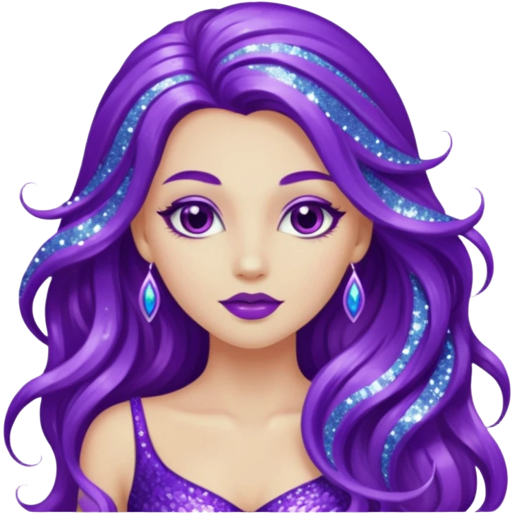 glitter purple siren emoji