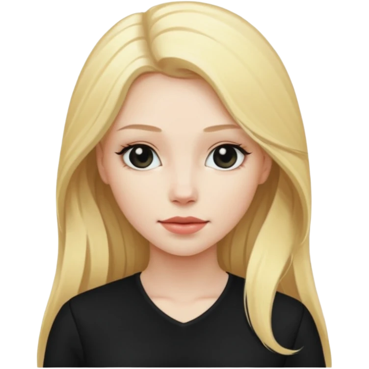 Bride of Dracula with long blonde hair, black outfit emoji