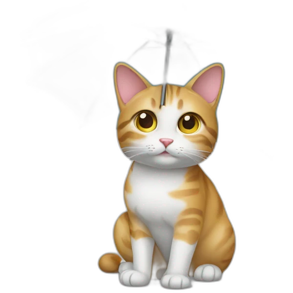 Cat with umbrella emoji