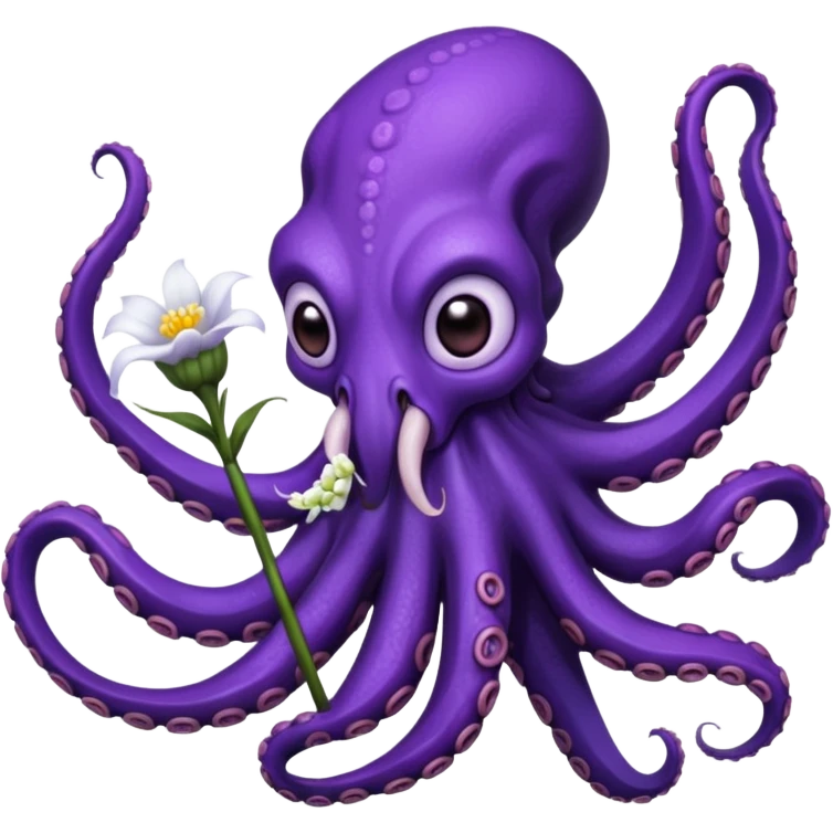 octopus demon with flower emoji