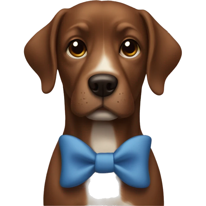 Blake and brown dog withbow emoji