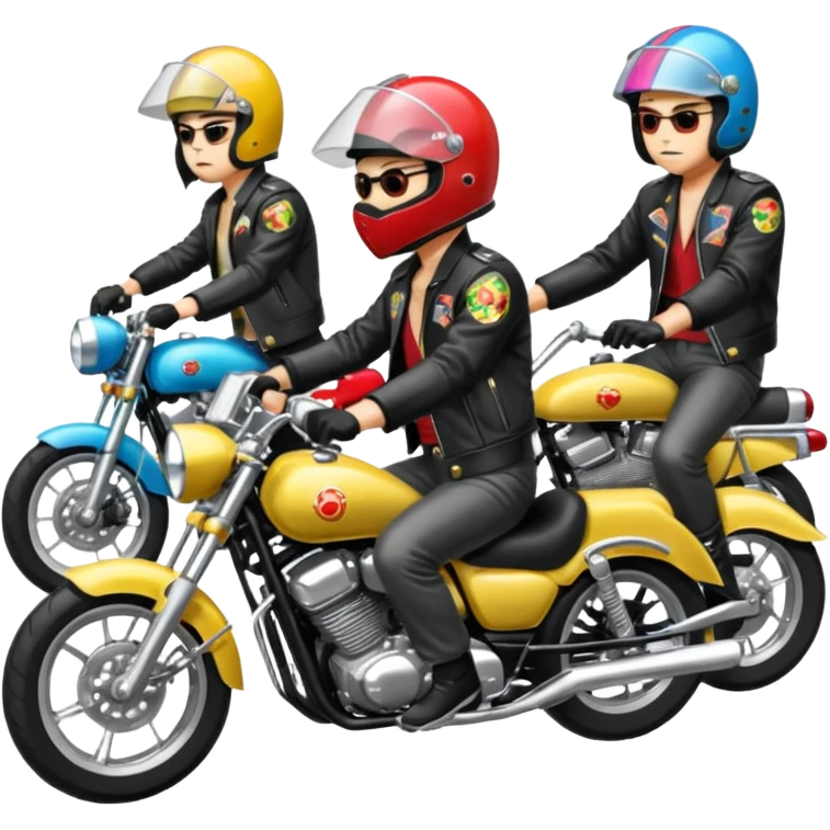 Japanese Bosozoku riding their bikes emoji