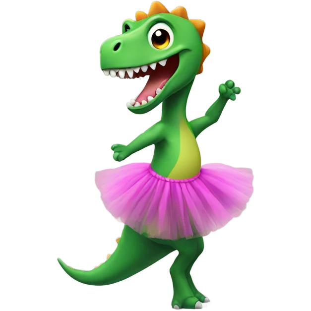Dinosaur with tutu emoji