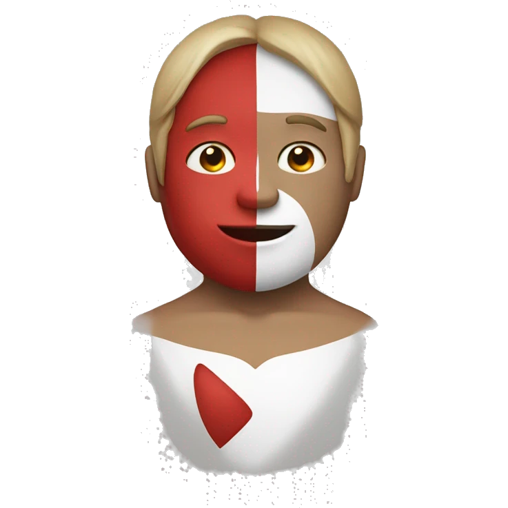 Half red half white heart emoji