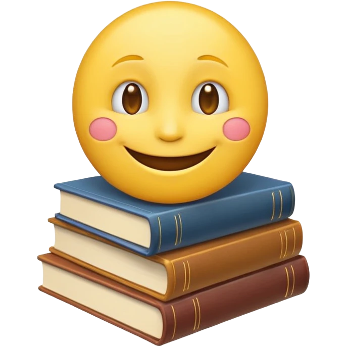 smiling face emoji with a stack of books emoji