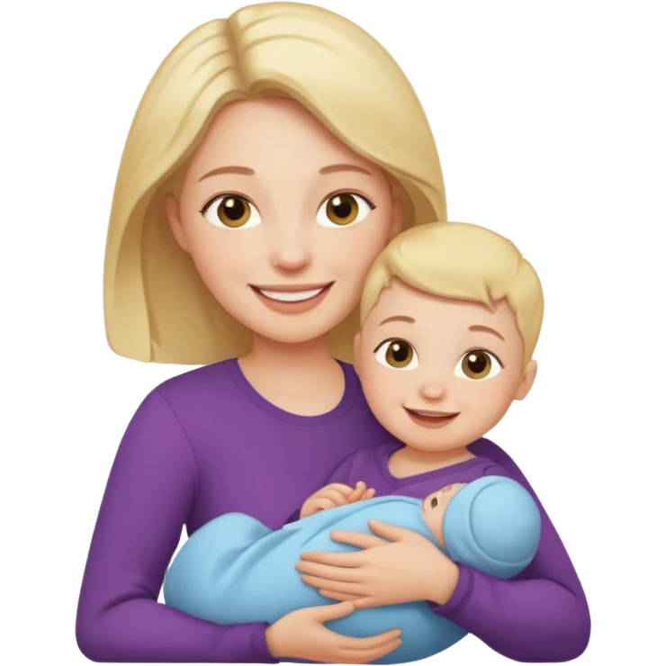 A woman holding a baby emoji
