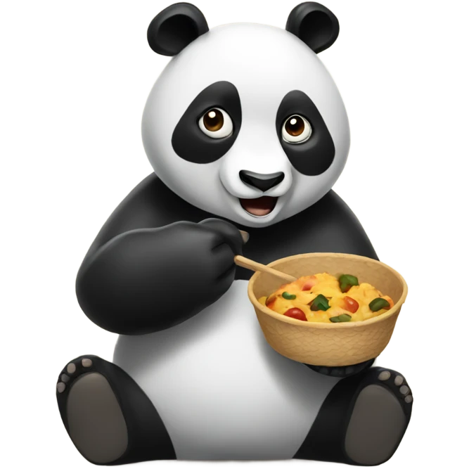 Panda stealing food  emoji