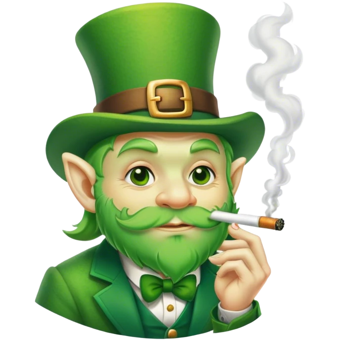 Leprechaun smoking emoji