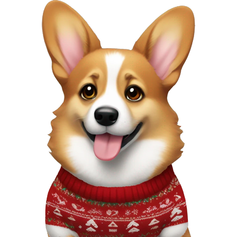 Corgi in Christmas sweater  emoji