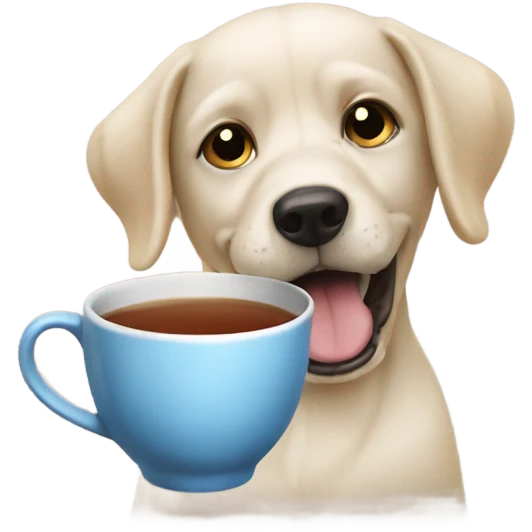 Dog eat tea and kapkeks emoji