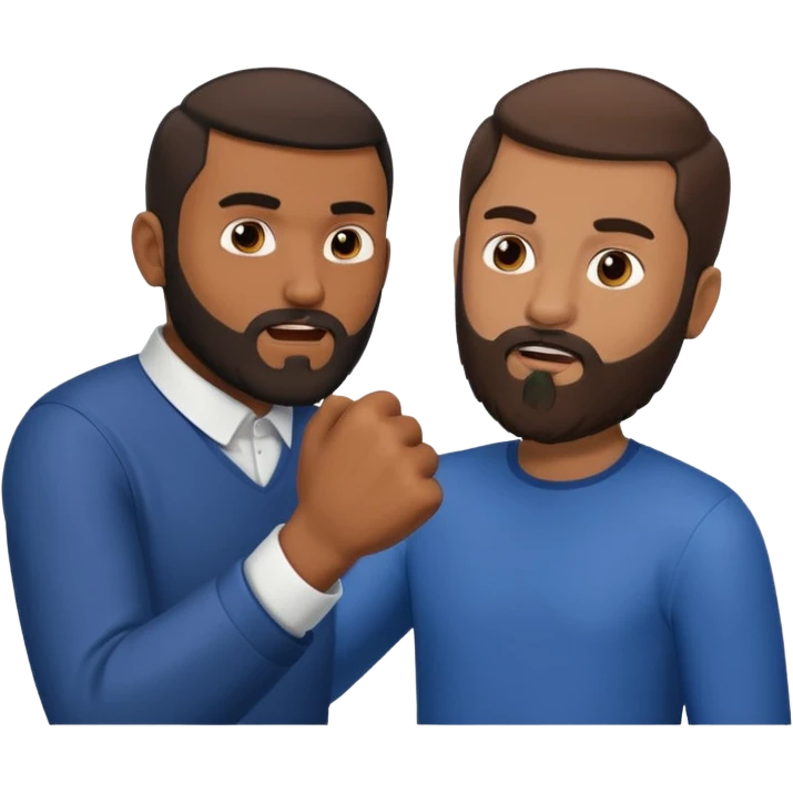 brown muslim man hitting white english man emoji