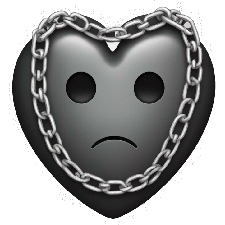 Black heart wrapped in chains emoji