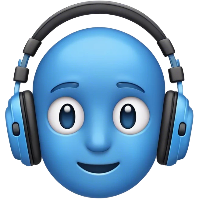 Blue circle emoji listening to music emoji