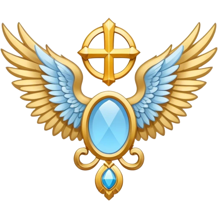 wings emblem holy saint light blue emoji