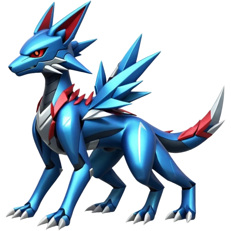 Shiny Futuristic Modern Zeraora-Dialga-Zoroark-fusion emoji