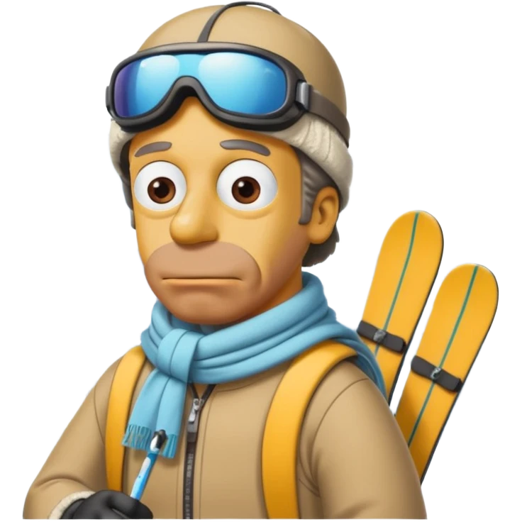 Homer Simpson qui fait du ski emoji