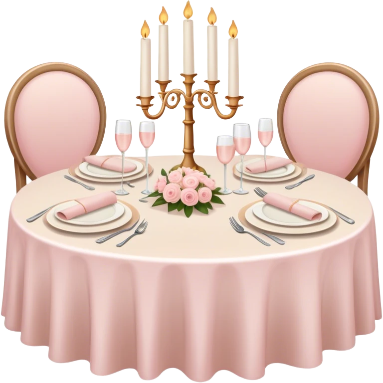 Light pink and beige elegant wedding table setting emoji