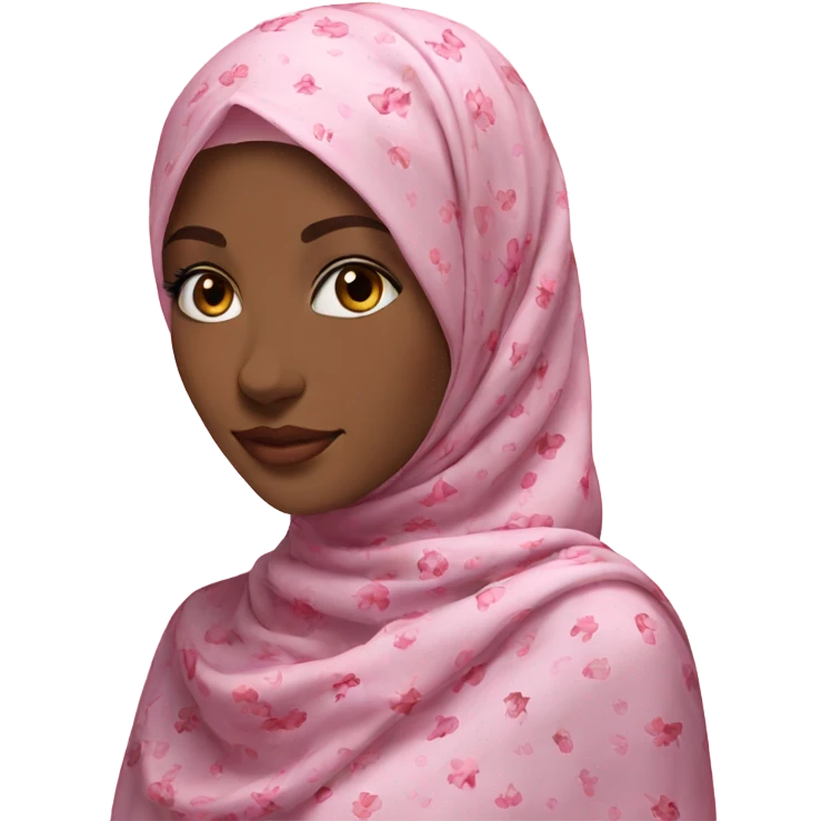 Pink flower patterned hijab emoji