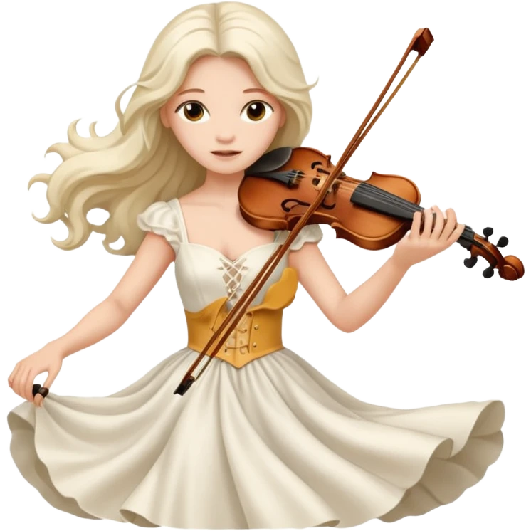 woman playing violin with white dress emoji