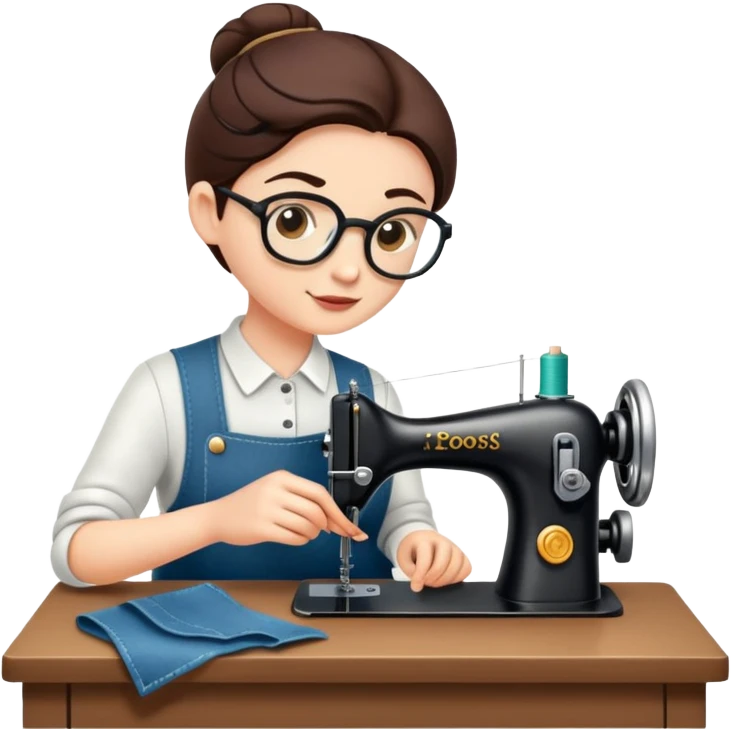 tailor sewing with a sewing machine emoji