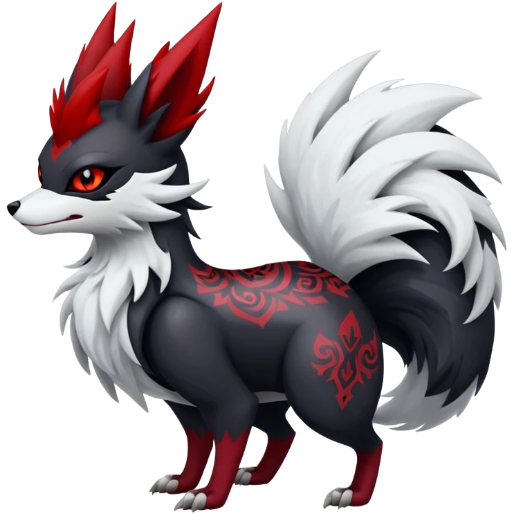Shiny Exotic Gothic Delphox-Zoroark-Zangoose-hybrid-creature emoji