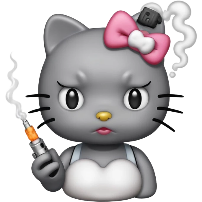 sad hello kitty smoking vape emoji