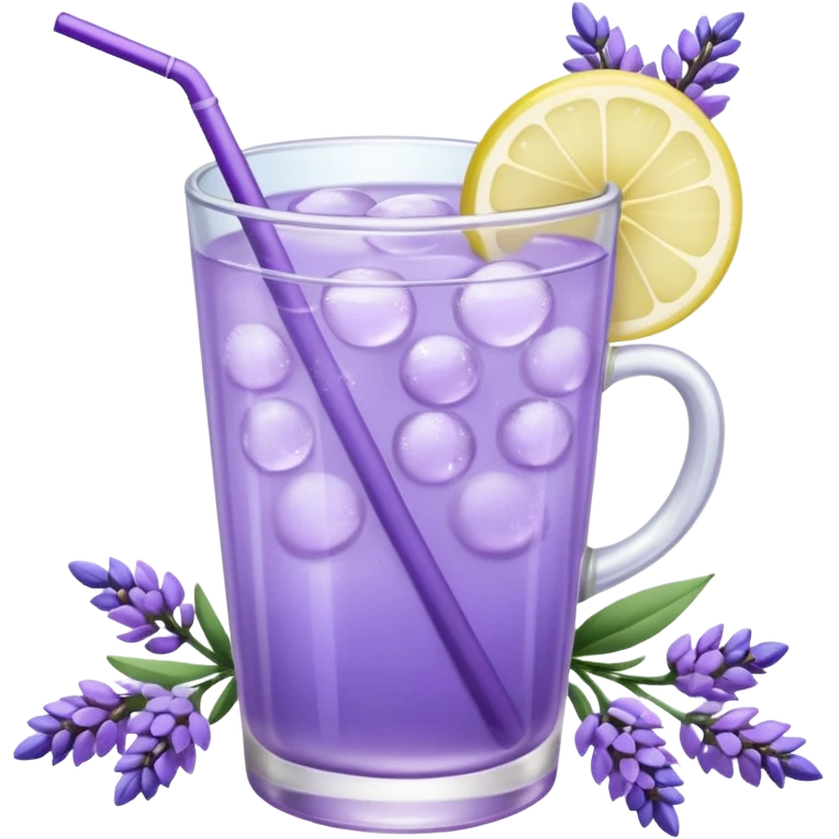Lavender lemonade with lilac flowers on the side emoji